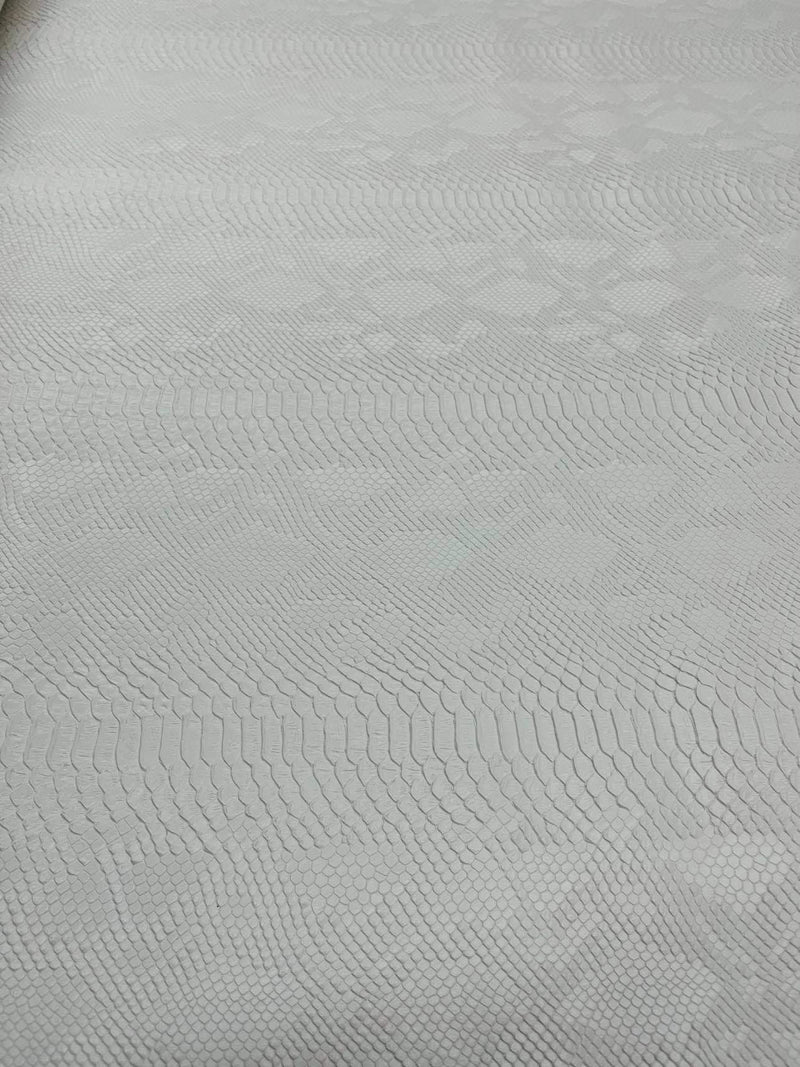 White Faux Viper Snake Skin Vinyl-faux Leather-3D Scales-sold By The Yard (Pick a Size)