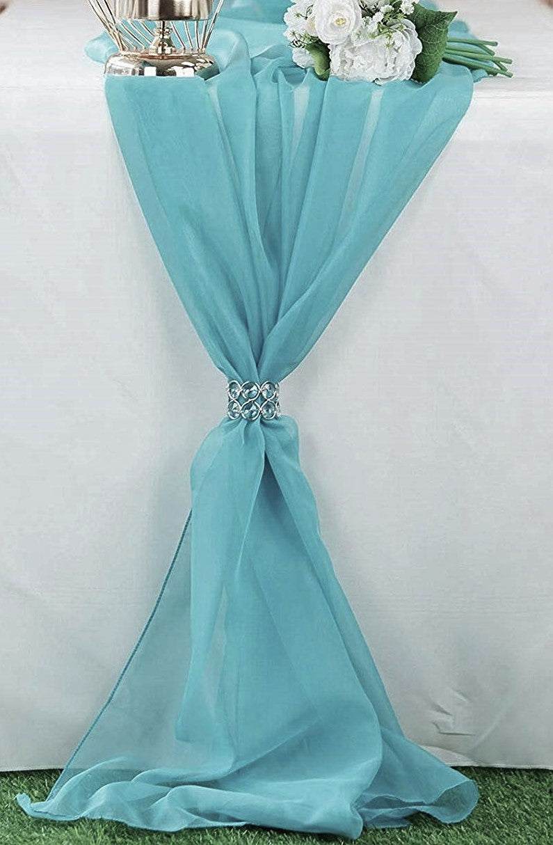 58" Wide Extra Long, Chiffon Wedding Table Runner