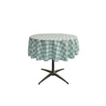 42" Round Tablecloth for 30" Round Small Coffee Table with 6" Drop, Polyester Checkered Gingham Plaid Table Overlay