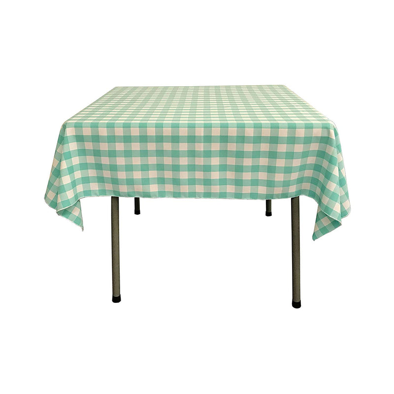 48" x 48" Square Tablecloth for 36" Square Small Coffee Table with 6" Drop, Polyester Checkered Gingham Plaid Table Overlay