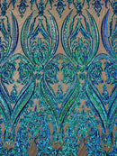 Big Sequin Damask Fabric 54” Wide| New Creations Fabric & Foam Inc. - New Creations Fabric & Foam Inc