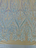 Big Sequin Damask Fabric 54” Wide| New Creations Fabric & Foam Inc. - New Creations Fabric & Foam Inc