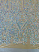Big Sequin Damask Fabric 54” Wide| New Creations Fabric & Foam Inc. - New Creations Fabric & Foam Inc