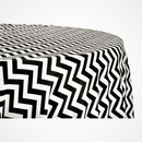 54" ROUND CHEVRON POLY COTTON TABLECLOTH