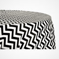 36" ROUND CHEVRON POLY COTTON TABLECLOTH