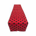 12" Wide x 108" Long, Polka Dot Print Broadcloth Poly Cotton Table Runner