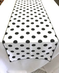 12" Wide x 90" Long, Polka Dot Print Broadcloth Poly Cotton Table Runner