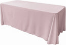 90" Wide by 132" Long Rectangular Polyester Poplin Seamless Tablecloth - Rounded Corners