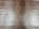 53/54" Wide Gator Fake Leather Upholstery, 3-D Crocodile Skin Texture Faux Leather PVC Vinyl Fabric By The Yard