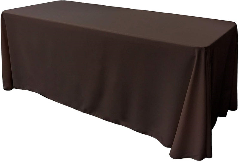 90" Wide by 132" Long Rectangular Polyester Poplin Seamless Tablecloth - Rounded Corners