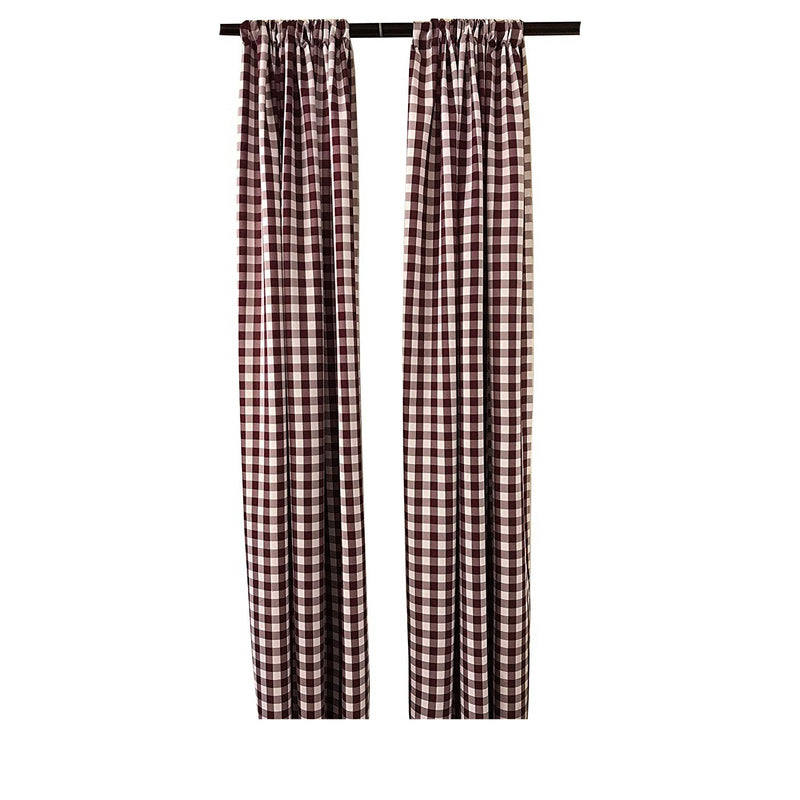 5 Feet Wide x 6 Feet High, Buffalo Checkered Country Plaid Gingham Checkered Backdrop Drapes Curtains Panels, 1 Pair