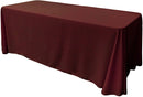 90" Wide by 108" Long Rectangular Polyester Poplin Seamless Tablecloth - Rounded Corners