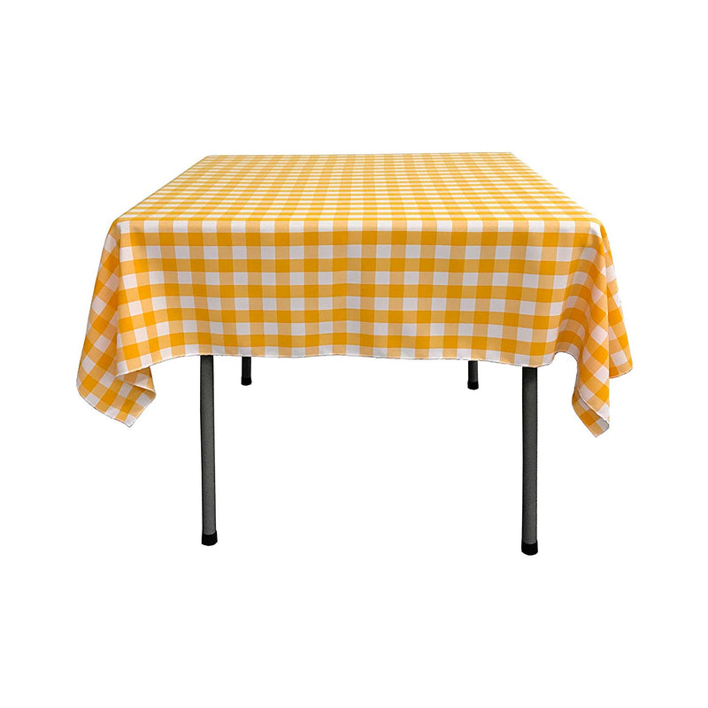 42" x 42" Square Tablecloth for 30" Square Small Coffee Table with 6" Drop, Polyester Checkered Gingham Plaid Table Overlay