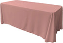90" Wide by 132" Long Rectangular Polyester Poplin Seamless Tablecloth - Rounded Corners
