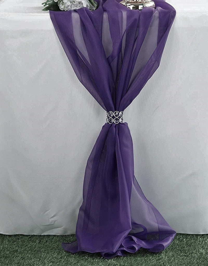 58" Wide Extra Long, Chiffon Wedding Table Runner