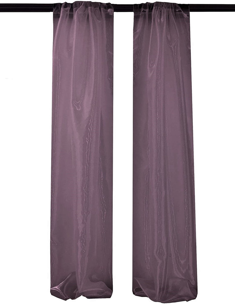 5 Feet Wide  x 9 Feet High, Polyester Sheer Mirror Organza Backdrop Drape, Curtain Panels, Room Divider, 1 Pair.