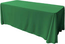 90" Wide by 132" Long Rectangular Polyester Poplin Seamless Tablecloth - Rounded Corners