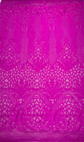 Feather Damask Shiny Sequin Design on a 4 Way Stretch mesh Fabric - Prom Night - Sold by The Yard. - New Creations Fabric & Foam Inc