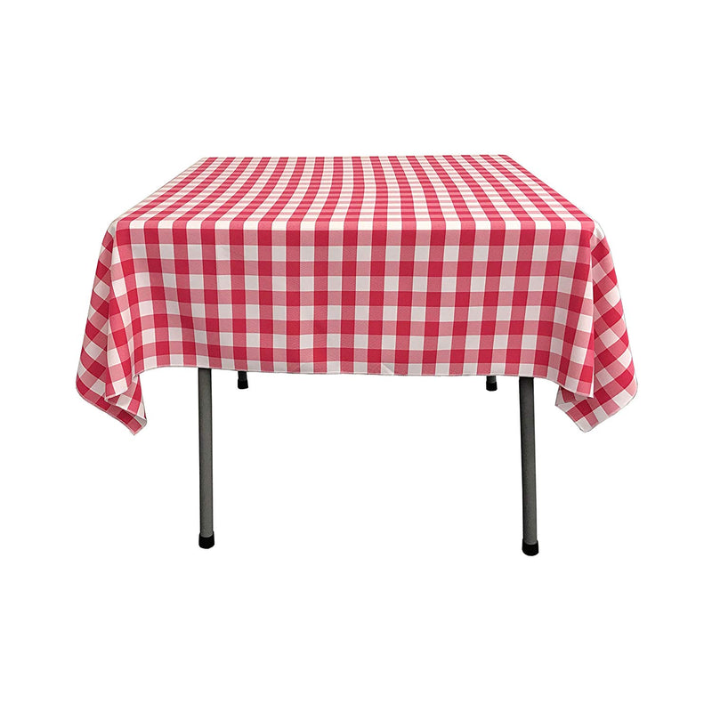 42" x 42" Square Tablecloth for 30" Square Small Coffee Table with 6" Drop, Polyester Checkered Gingham Plaid Table Overlay