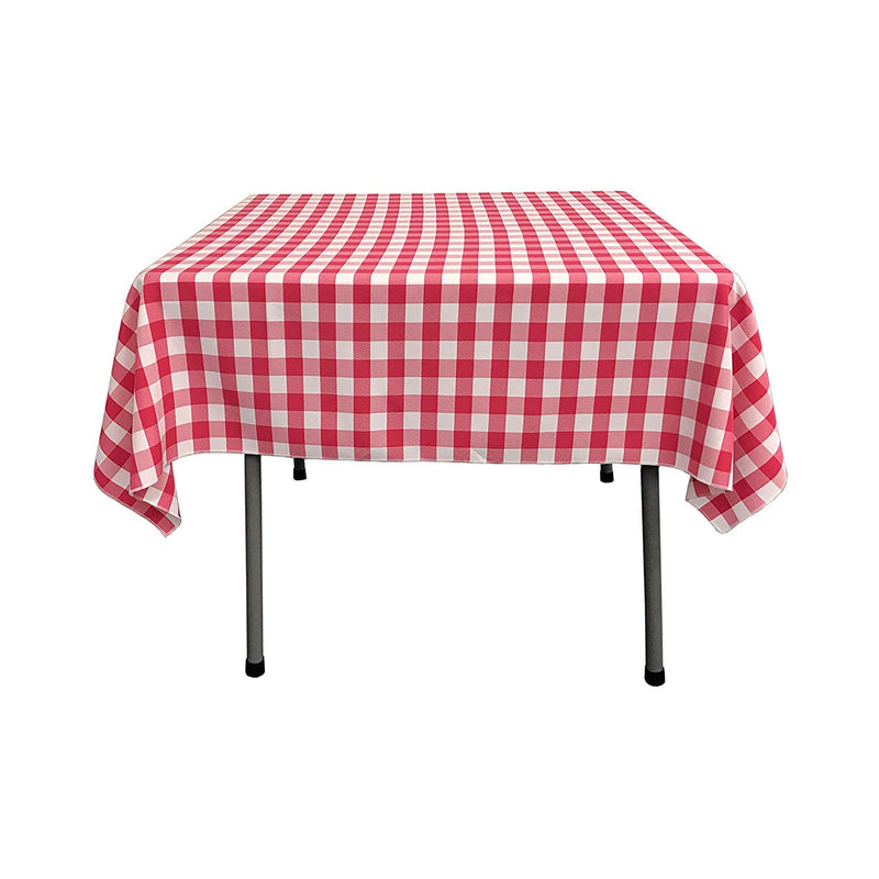 58" x 58" Square Tablecloth for 46" Square Small Coffee Table with 6" Drop, Polyester Checkered Gingham Plaid Table Overlay