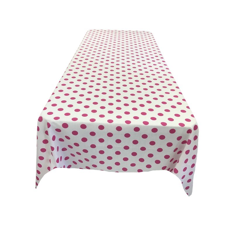 45" x 45" Square Big Polka Dot Poly Cotton Tablecloth
