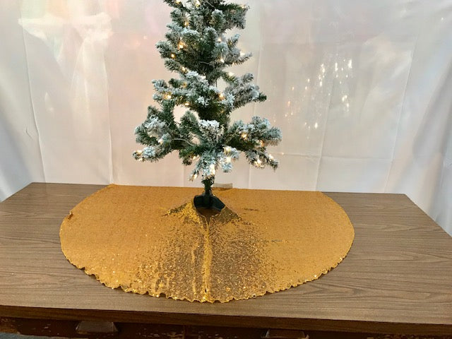 48" Round Decorative Sequins Tree Skirt for Christmas/Thanksgiving Day