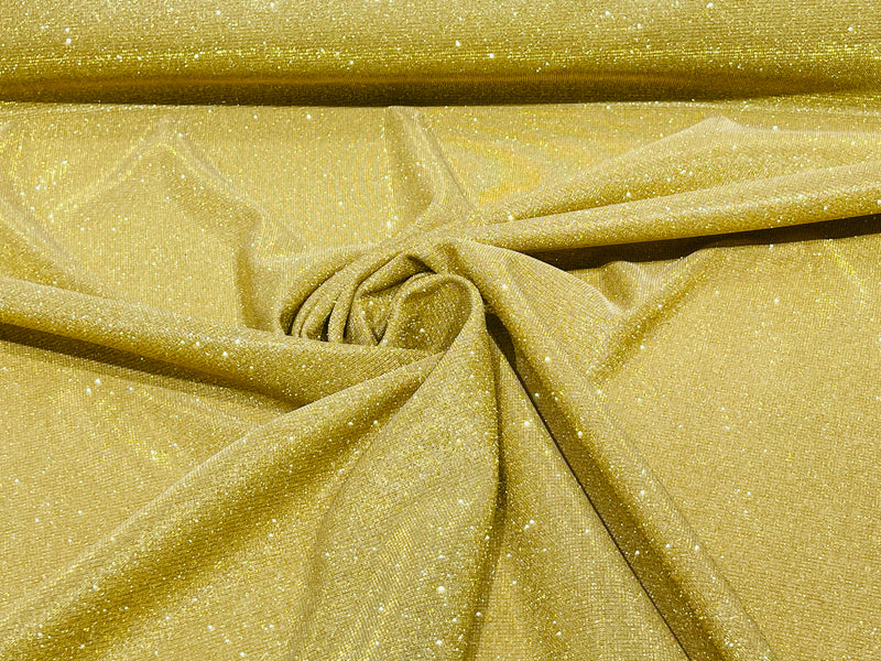 Gold 58/60" Wide Full Glitter Covered Shimmer Fabric By The Yard