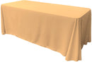 90" Wide by 108" Long Rectangular Polyester Poplin Seamless Tablecloth - Rounded Corners