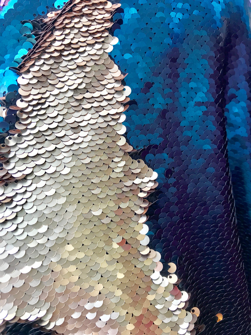 54" Wide Mermaid Flip Up Sequin Reversible Sparkly Fabric for Dress Clothing Making, Home Decor, Fabric By The Yard