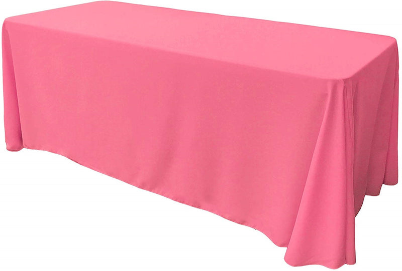 90" Wide by 120" Long Rectangular Polyester Poplin Seamless Tablecloth - Rounded Corners