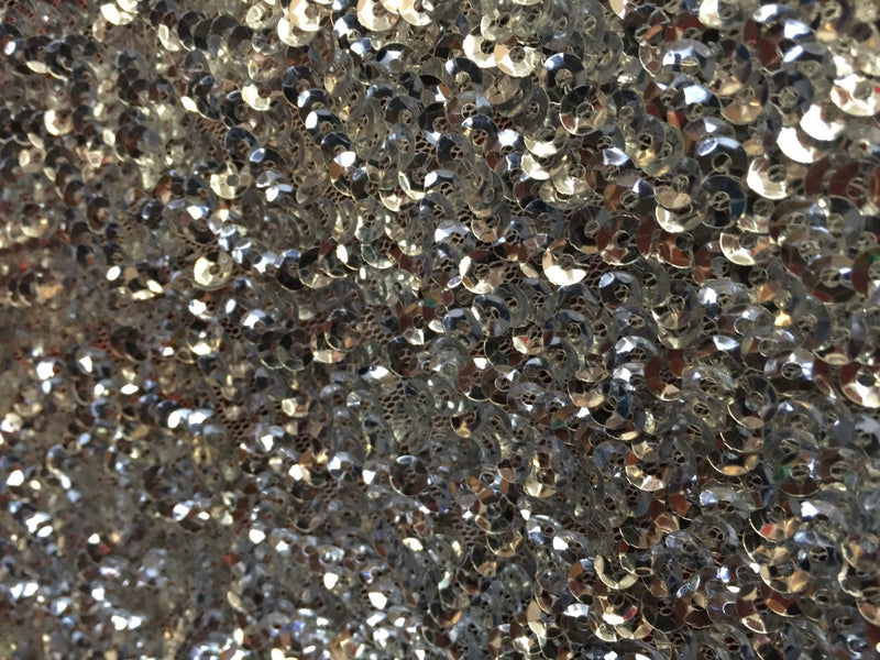 Silver mermaid fish scales sequins- seaweed design- sold by the yard.58" wide.