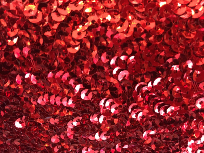 Red mermaid fish scales sequins- seaweed sequins design- sold by the yard.58" wide.