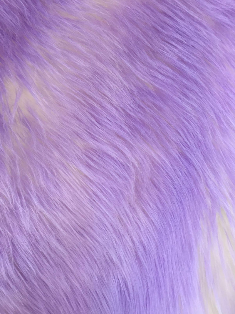 Lilac/ivory deluxe cotton candy design- shaggy faux fun fur- super soft faux fur- sold by the yard-