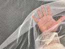 White English Netting with dots -wedding vails-bridal supply-58" wide-dresses-decorations-sold by the yard.