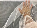White English Netting with dots -wedding vails-bridal supply-58" wide-dresses-decorations-sold by the yard.