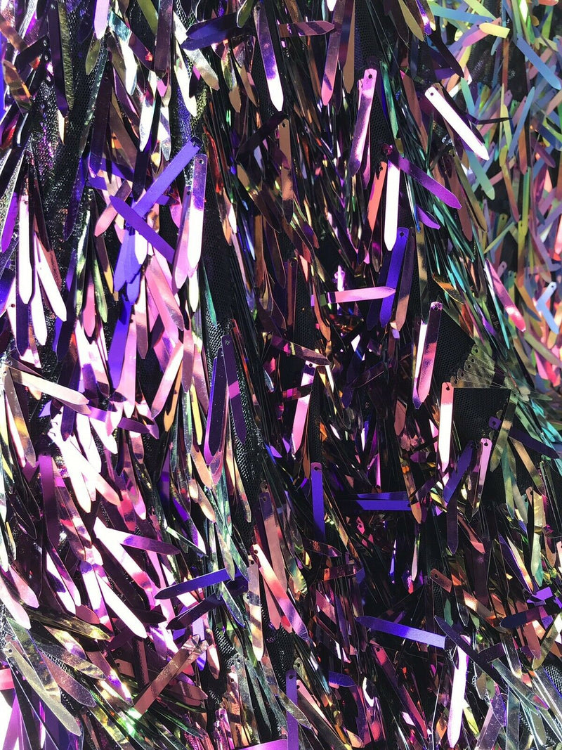 Swords Design Iridescent Sequins Burning Man Costume Craft Fabric By The Yard.