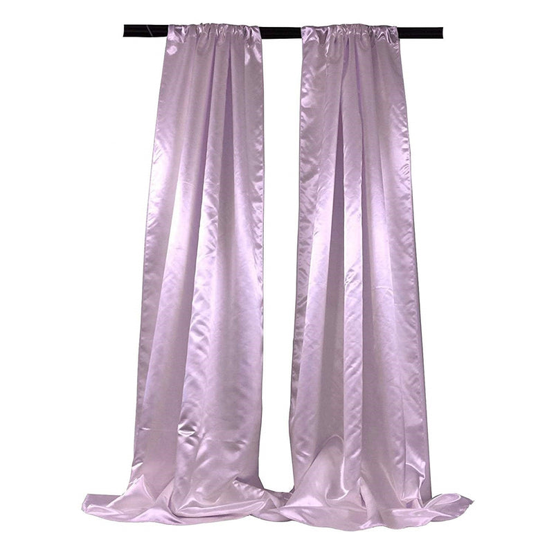New Creations Fabric & Foam Inc Bridal Satin Backdrop, 1 Pair with 4" Rod Pocket, 5 Feet Wide x 8 Feet High