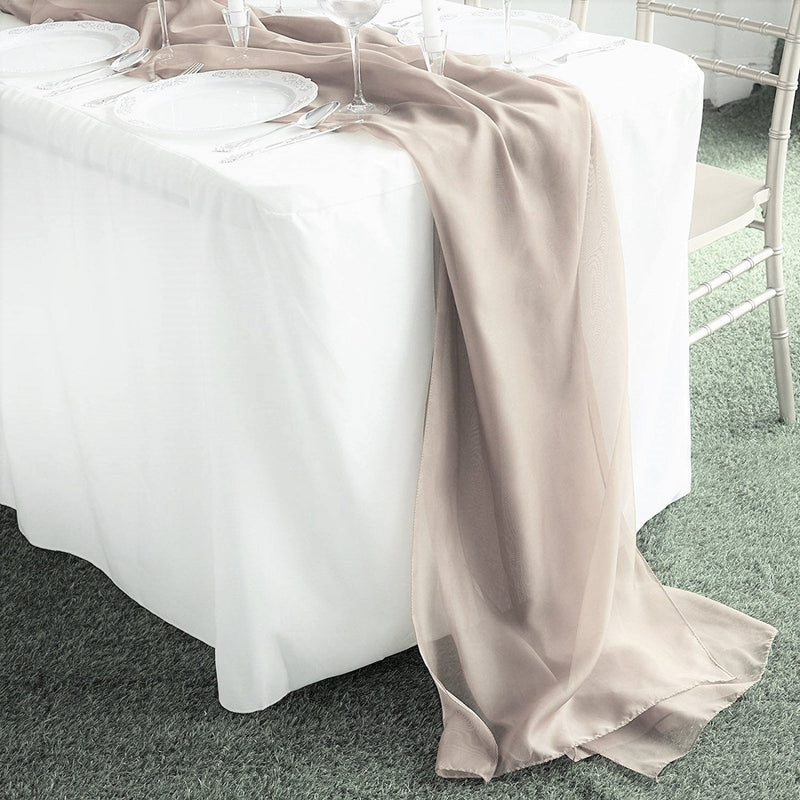 New Creations Fabric & Foam Inc, Chiffon Table Runner 18" Wide by 180" Wide Extra Long, Wedding Runners, Holiday Table Runners,