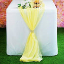 New Creations Fabric & Foam Inc, Chiffon Table Runner 27" Wide by 120" Long  Extra Long, Wedding Runners, Long Table Runners