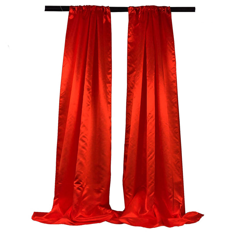 New Creations Fabric & Foam Inc Bridal Satin Backdrop, 1 Pair with 4" Rod Pocket, 5 Feet Wide x 8 Feet High