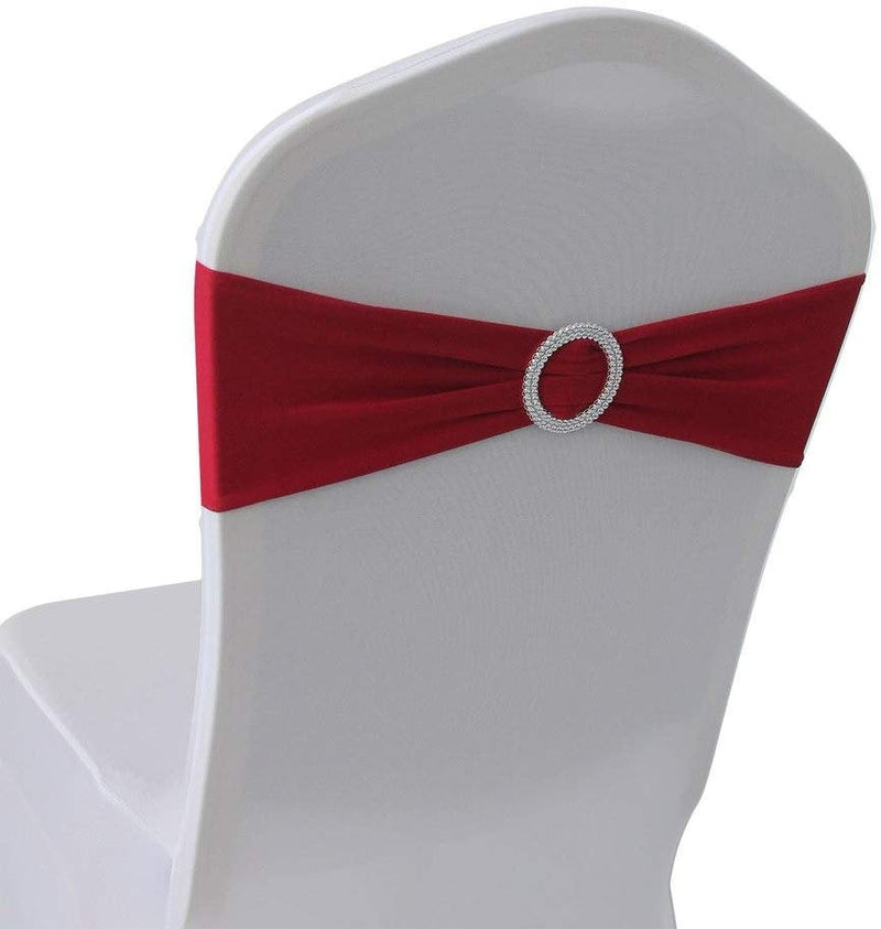 New Creations Fabric & Foam Inc, 5" Wide by 14" Long Wedding Chair Decorations Stretch Spandex Chair Bands