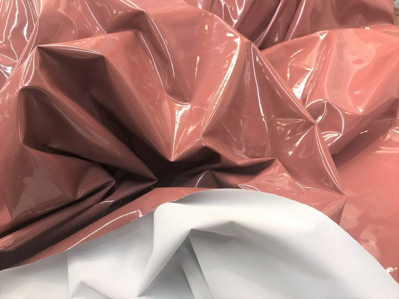 New Creations Fabric & Foam Inc, Glossy Vinyl Faux Leather  4 Way Stretch Dance Wear Spandex Fabric By Th Yard