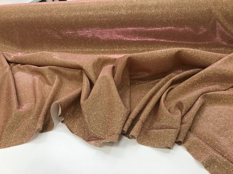Metallic Foil Jersey Knit Two Way Stretch Glitter Glamorous Dance Dress Clothing Fabric By Yard