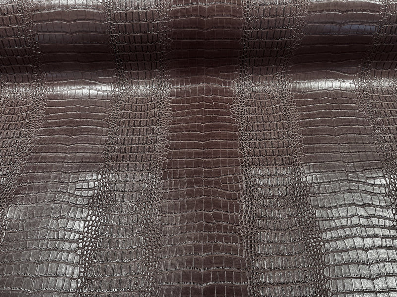 New Creations Fabric & Foam Inc, 54” Wide Gator Fake Leather Upholstery, 3-D Crocodile Skin Texture Faux Leather PVC Vinyl By The Yard