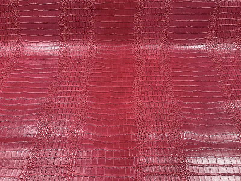 New Creations Fabric & Foam Inc, 54” Wide Gator Fake Leather Upholstery, 3-D Crocodile Skin Texture Faux Leather PVC Vinyl By The Yard