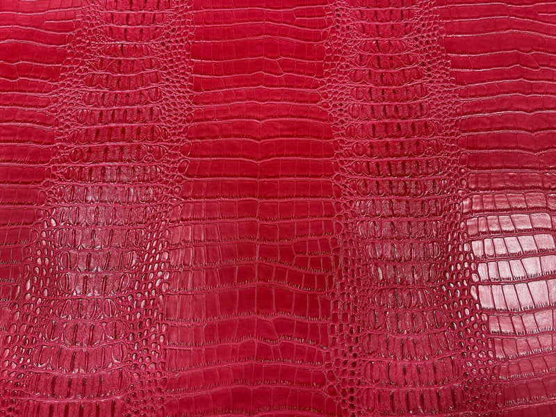 New Creations Fabric & Foam Inc, 54” Wide Gator Fake Leather Upholstery, 3-D Crocodile Skin Texture Faux Leather PVC Vinyl By The Yard