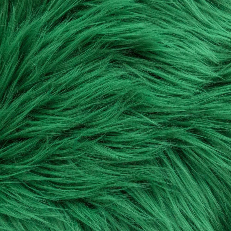 Kelly Green 60" Wide Shaggy Faux Fur Fabric, Sold By The Yard.