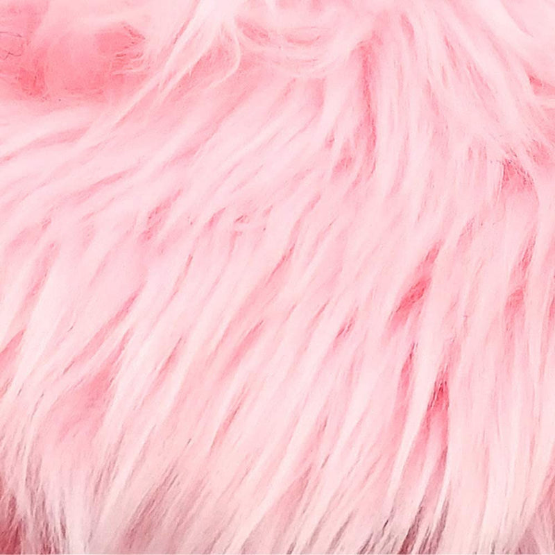 Pink 60" Wide Shaggy Faux Fur Fabric, Sold By The Yard.