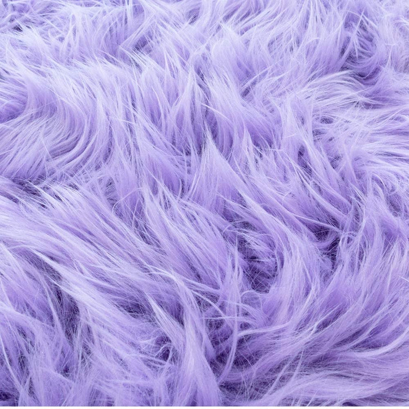 Lavender 60" Wide Shaggy Faux Fur Fabric, Sold By The Yard.