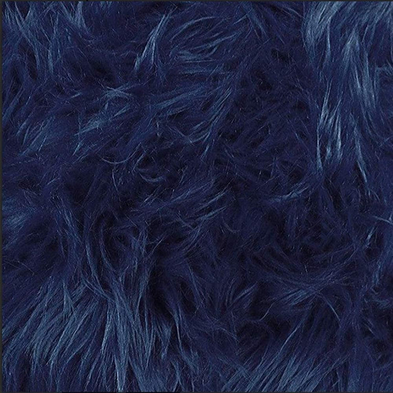 Navy Blue 60" Wide Shaggy Faux Fur Fabric, Sold By The Yard.